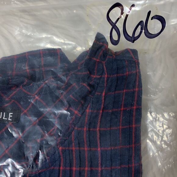 🟢3 items for $20 ——J.CREW Mercantile windowpane pintucked top Women’s size 2 - Picture 8 of 8